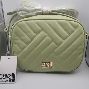 Cavalli Class Mint Quilted Crossbody Bag